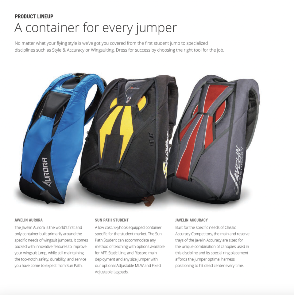 JAVELIN ODYSSEY Jedi Air Wear Skydiving Suits and Gear Store