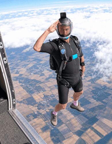 Jedi Airwear J2 Shorty Skydiving Suit in use